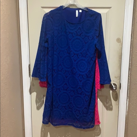 Tacera Pink Lace Dress and cobalt blue lace dress - Picture 5 of 5